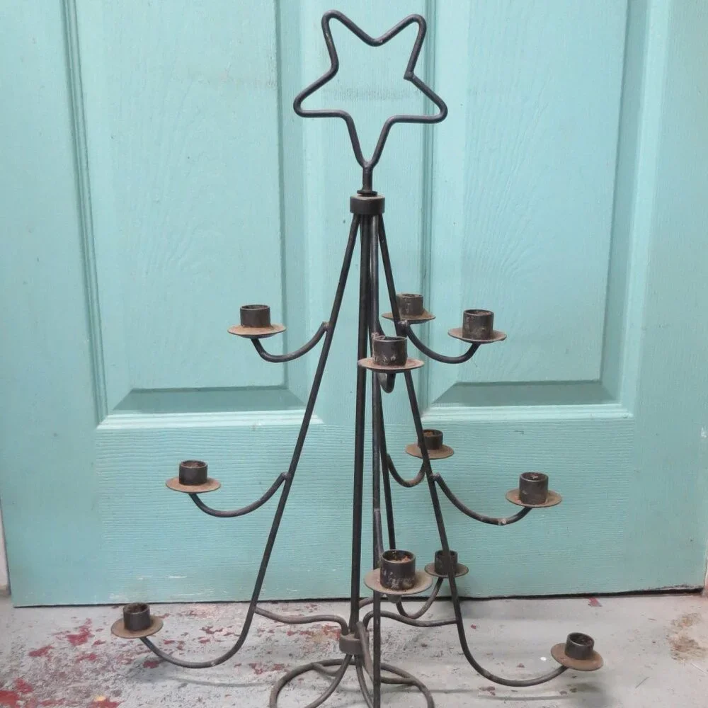 Candelabra Unique Vintage Tree Shaped black wrought? iron metal 24